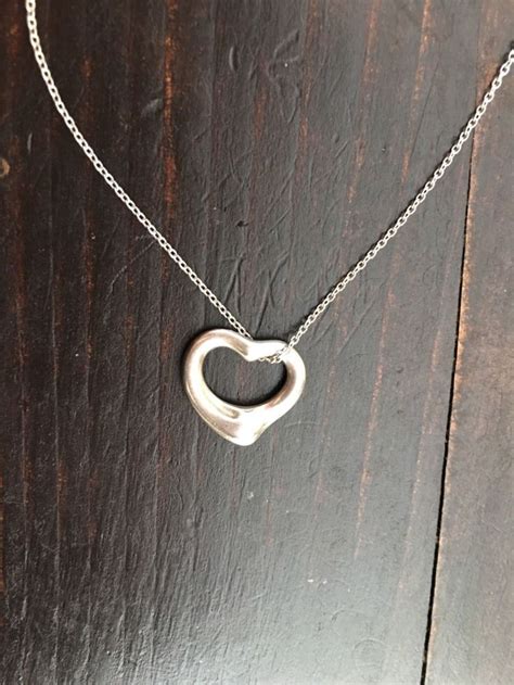 tiffany floating heart necklace silver